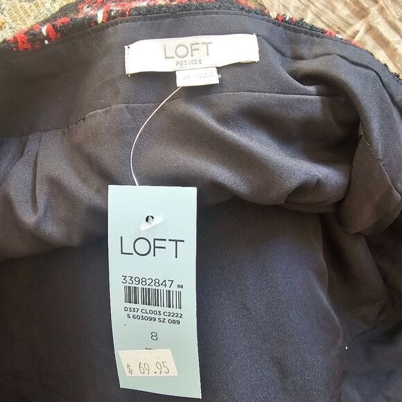 NWT Loft Plaid Skirt. Sz 8 Petite, side Zip With Lining And Total Length 17" - Picture 5 of 5